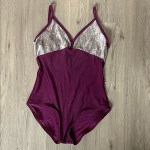 Yumiko Leotard, Size Small, Daria, Purple/Silver Velvet